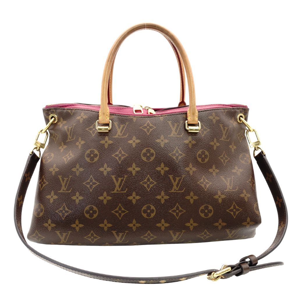 ルイヴィトン LOUIS VUITTON モノグラムキャンバス パラス ハンドバッグ 2 way ブラウン×ピンク PVC レザー ショルダー 7-10-423