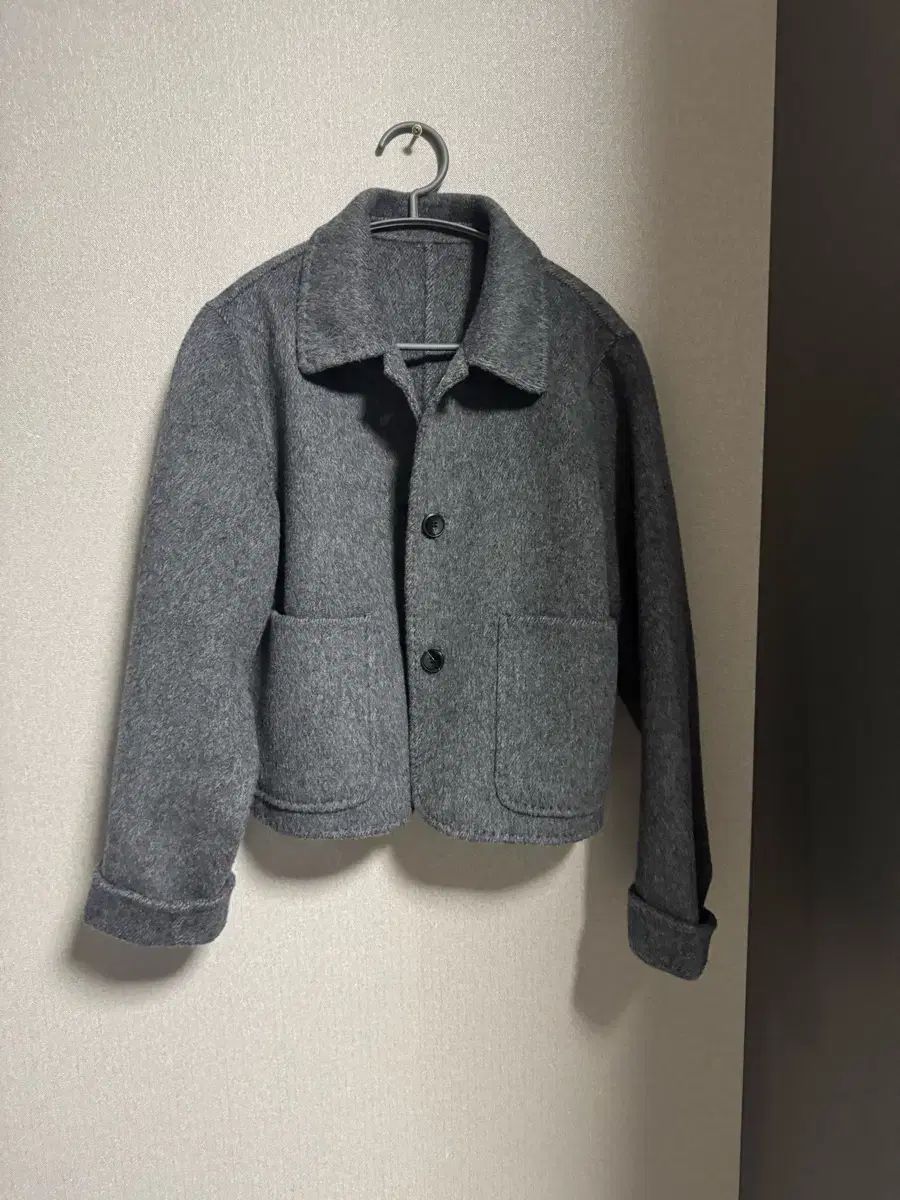 ウール グレー ショート コート