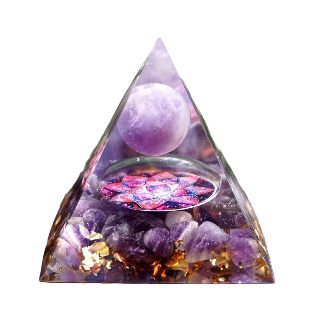 オルゴナイト ピラミッド 天然石 クリスタル 金箔 パワーストーン