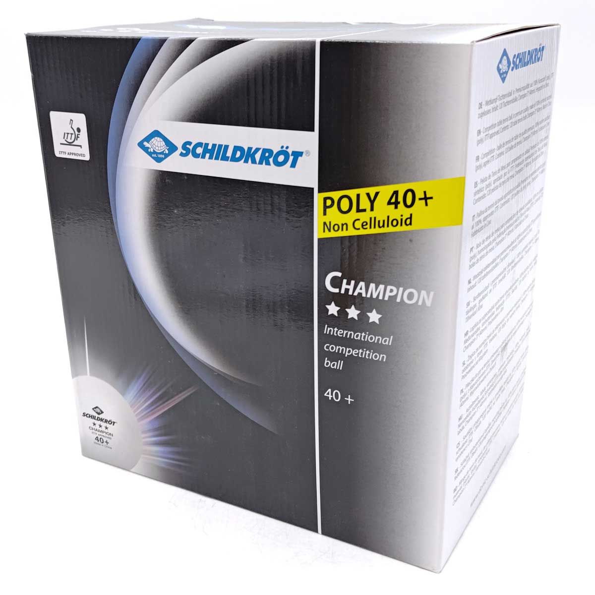 【未使用】[120個セット] ドニック Schildkrot 卓球 競技 ボール スリースター 3 Star Champ ball ITTF認可 Poly 40+ 608542 DONIC