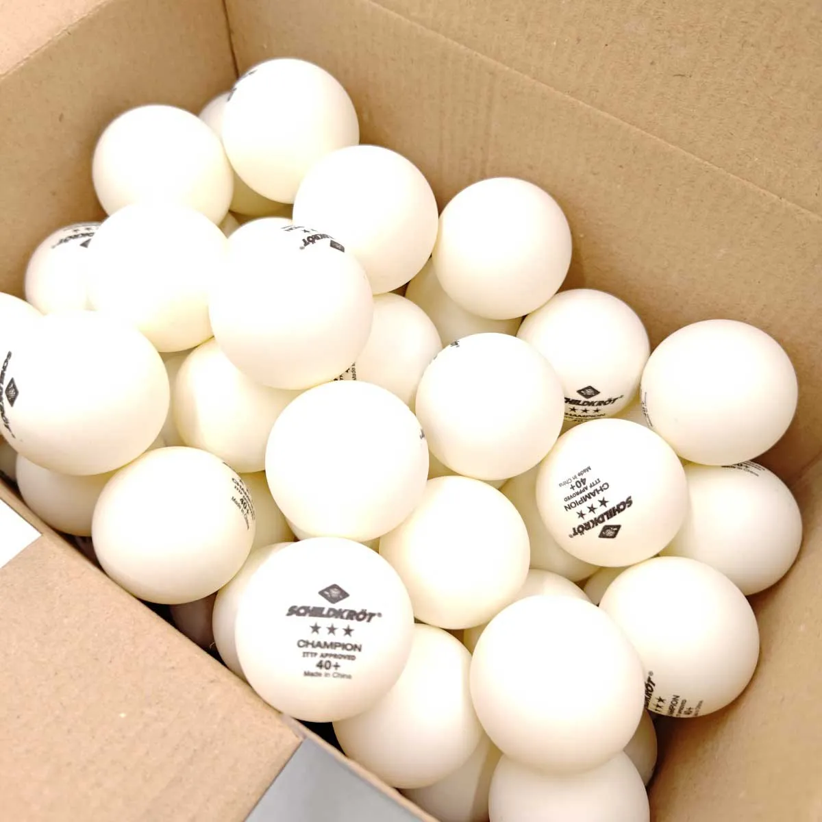 【未使用】[120個セット] ドニック Schildkrot 卓球 競技 ボール スリースター 3 Star Champ ball ITTF認可 Poly 40+ 608542 DONIC 未使用】[120個セット] ドニック Schildkrot 卓球 競技 ボール スリー