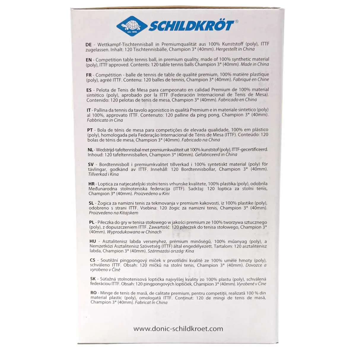 未使用】[120個セット] ドニック Schildkrot 卓球 競技 ボール スリー