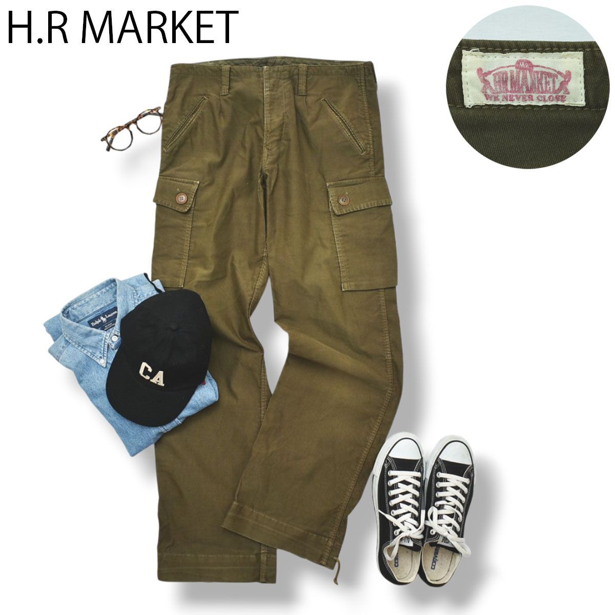 ストレッチ】日本製 ハリウッドランチマーケット H.R MARKET ワイド 