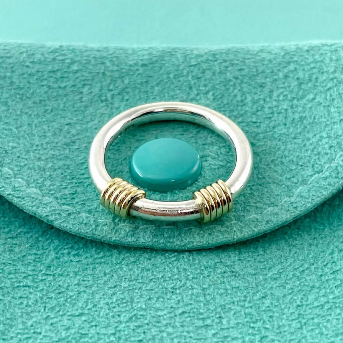 ティファニー 9号 バンドウィズ コイル 750 コンビ リング WB2fe