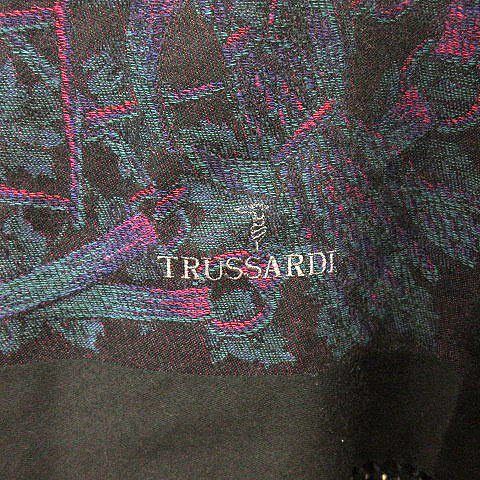 トラサルディ TRUSSARDI 大判ストール ショール 総柄 ロゴ刺繍
