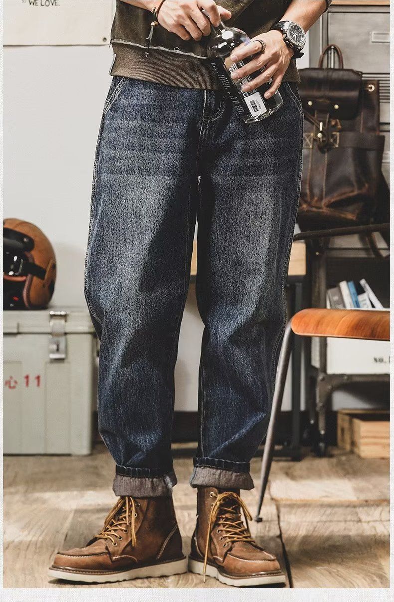 メンズ LUXSTYLE ラグスタイル デニムパンツ ワイドパンツ ジーンズ | バギーパンツ ゆったり パンツ 大きいサイズ ケミカルウォッシュワイドバギーデニムパンツ スキニー [vigerkar] テーパード バギージーンズのサイズ感・口コミ・評判は？形がキレイ