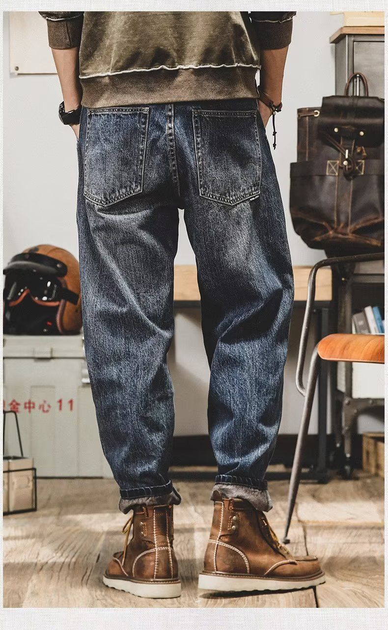 メンズ LUXSTYLE ラグスタイル デニムパンツ ワイドパンツ ジーンズ | バギーパンツ ゆったり パンツ 大きいサイズ ケミカルウォッシュワイドバギーデニムパンツ スキニー [vigerkar] テーパード バギージーンズのサイズ感・口コミ・評判は？形がキレイ