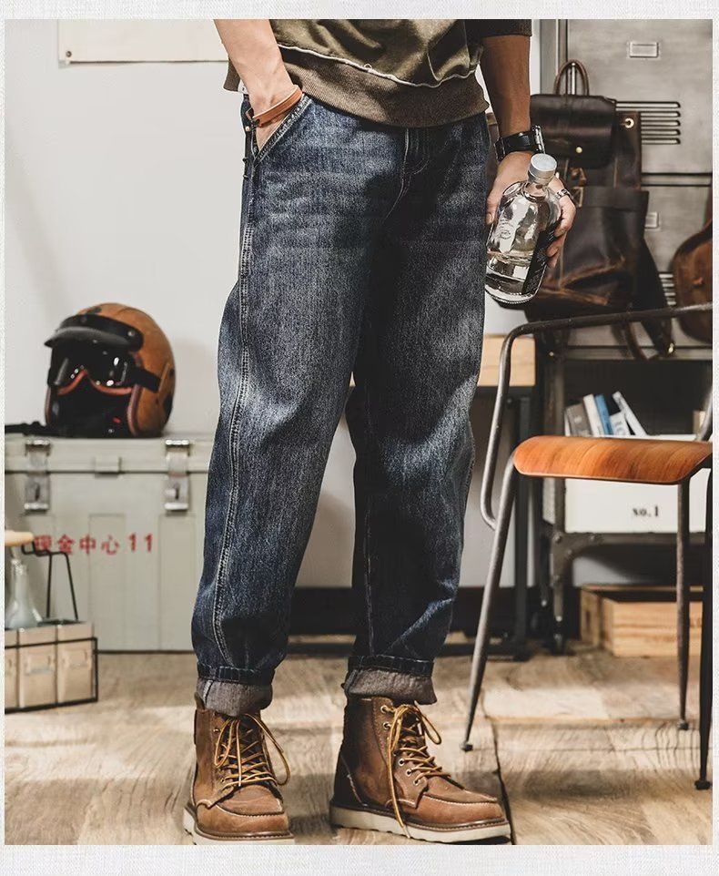 メンズ LUXSTYLE ラグスタイル デニムパンツ ワイドパンツ ジーンズ | バギーパンツ ゆったり パンツ 大きいサイズ ケミカルウォッシュワイドバギーデニムパンツ スキニー [vigerkar] テーパード バギージーンズのサイズ感・口コミ・評判は？形がキレイ
