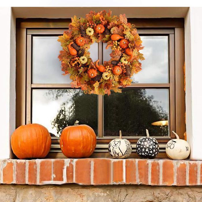 リース ハロウィン パンプキン オータム ナチュラル 玄関 部屋 北欧