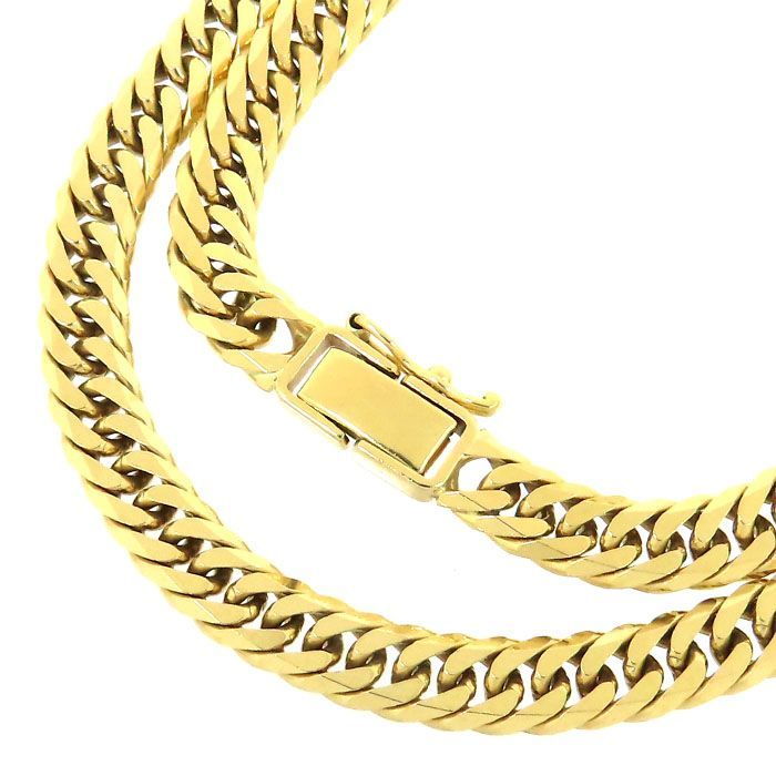 喜平 6面 W ダブル ネックレス K18YG 50.3g 50cm チェーン 造幣局検定