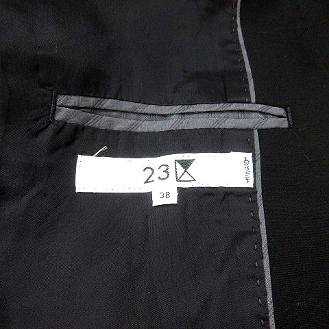 23区 オンワード樫山 テーラードジャケット シングル 背抜き 38 M 黒