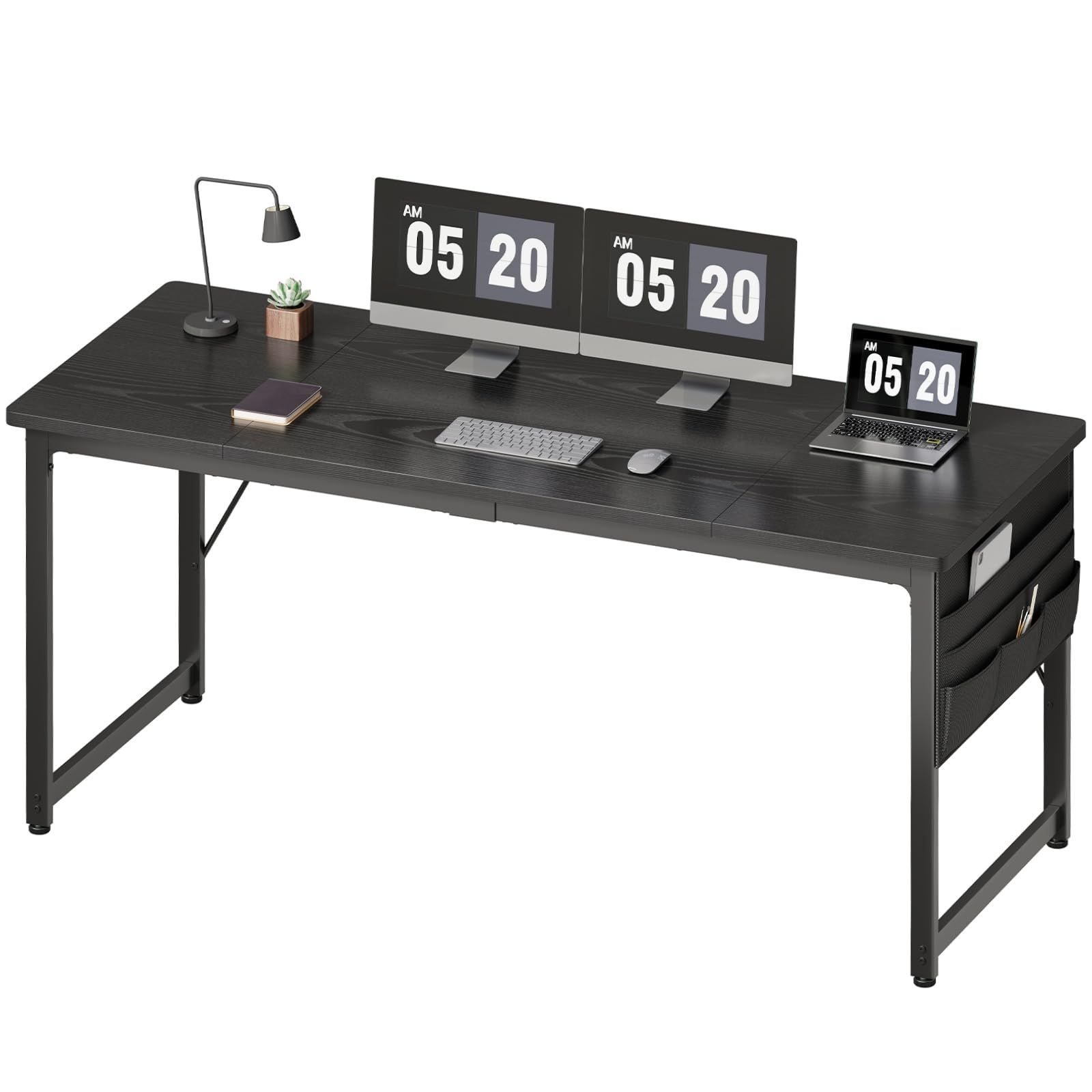 在庫処分 pcデスク 幅160*奥行60cm つくえ パソコンデスク 収納袋付き