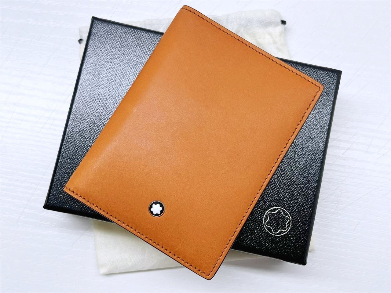 MONTBLANC モンブラン マイスターシュテック 二つ折り カードケース ミニ手帳カバー レザー ブラウン
