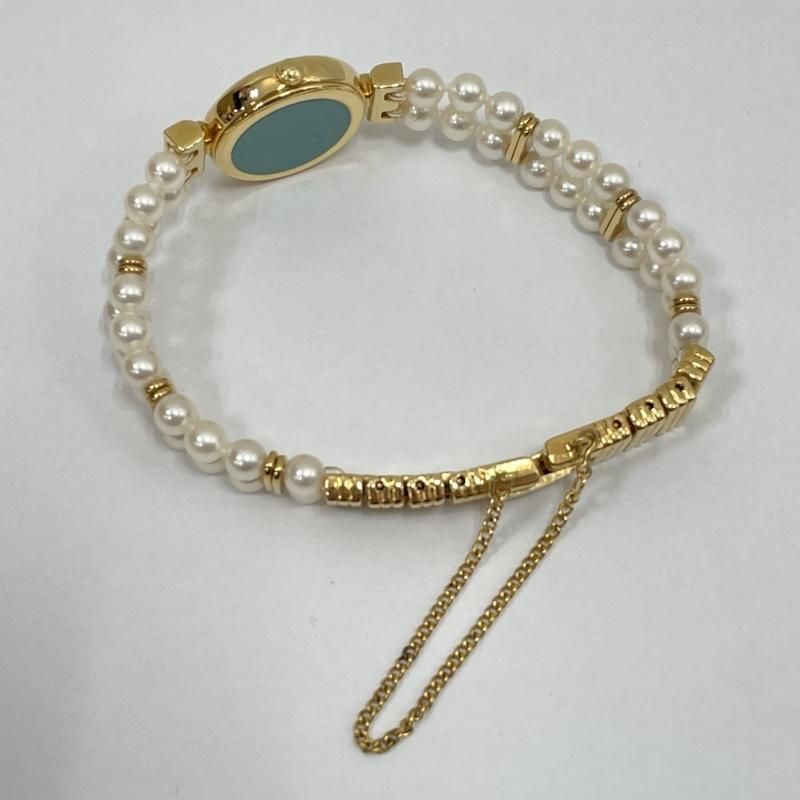 ミキモト JAL 限定 オリジナル パール ウォッチ 4N20-0941 シェル 文字