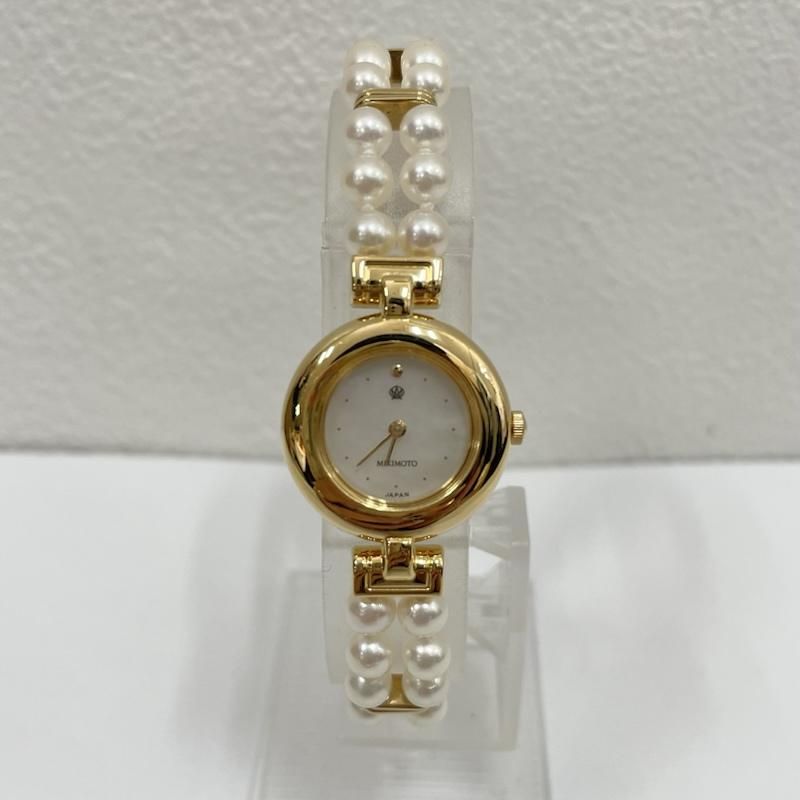 ミキモト JAL 限定 オリジナル パール ウォッチ 4N20-0941 シェル 文字