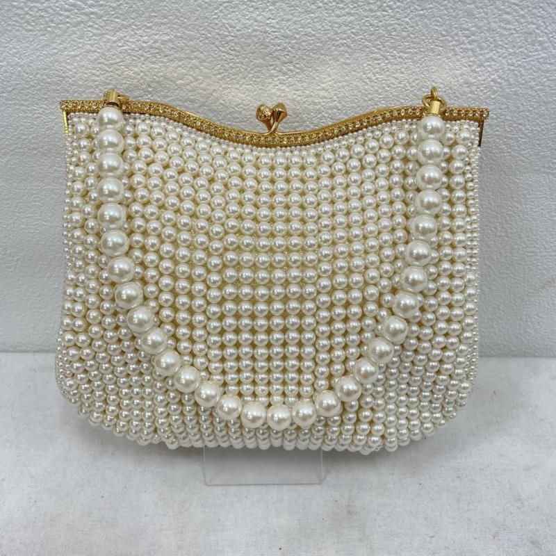 古着 LUMY HASHIMOTO ルミーハシモト パール ビーズ バッグ ストーン