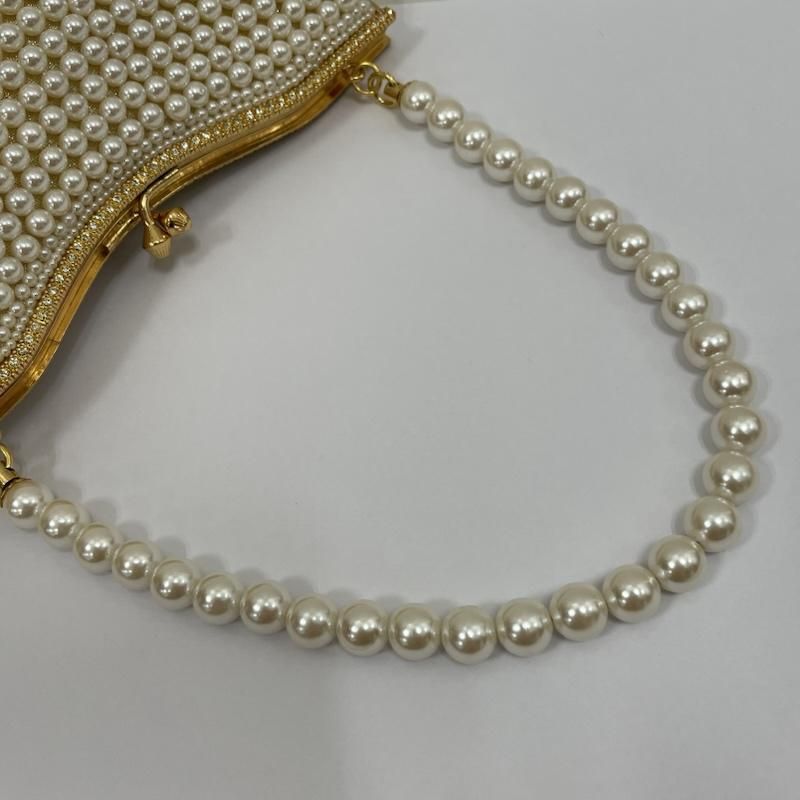 古着 LUMY HASHIMOTO ルミーハシモト パール ビーズ バッグ ストーン