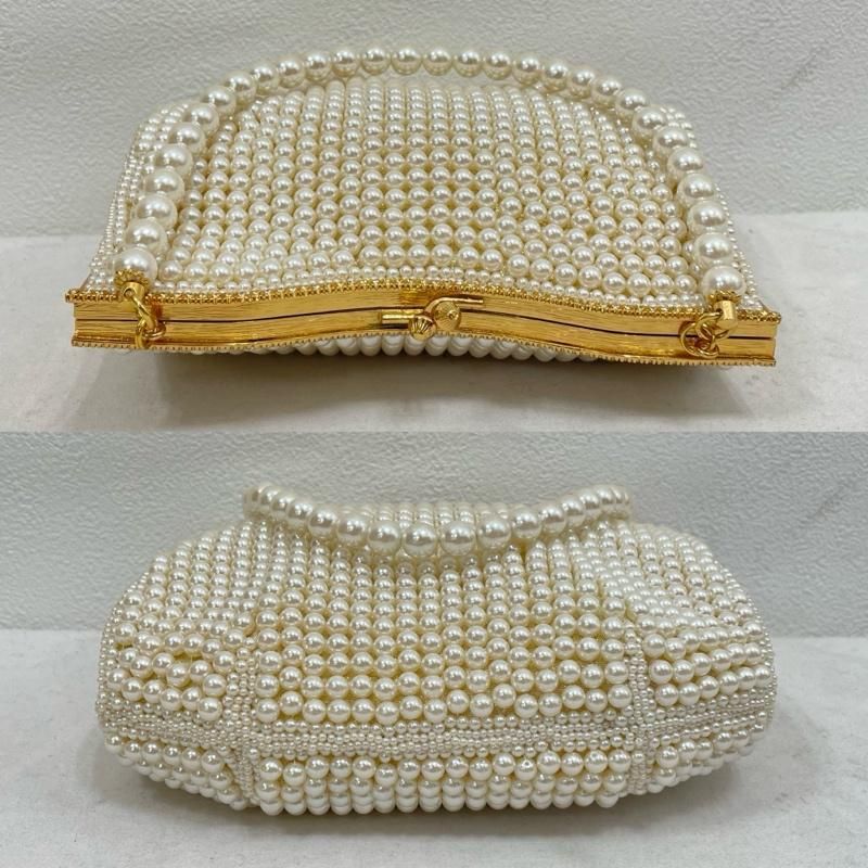 古着 LUMY HASHIMOTO ルミーハシモト パール ビーズ バッグ ストーン