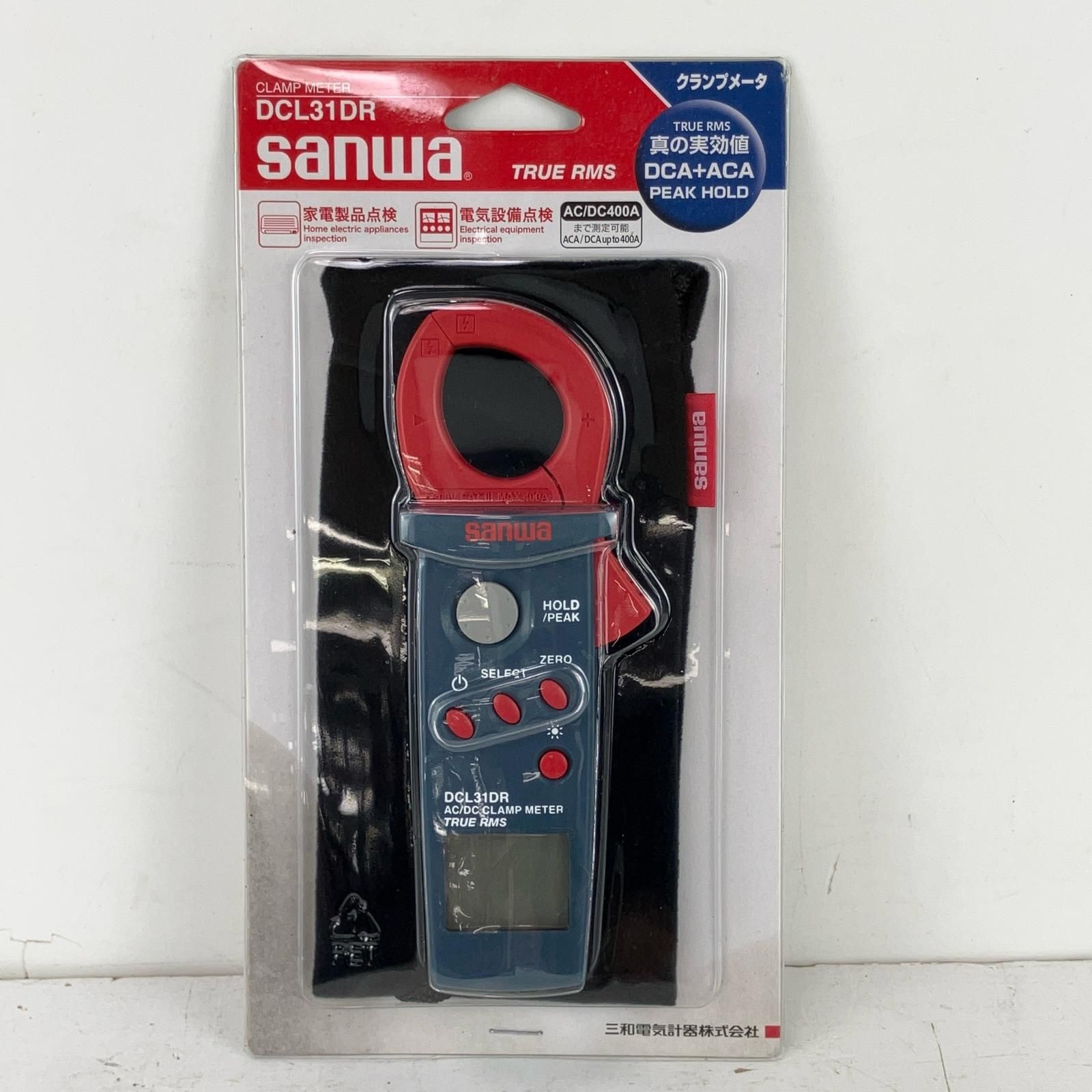 ЗЗSANWA 単4電池×2 AC DC両用デジタルミニクランプメータ 本体のみ DCL 31 DR レッド