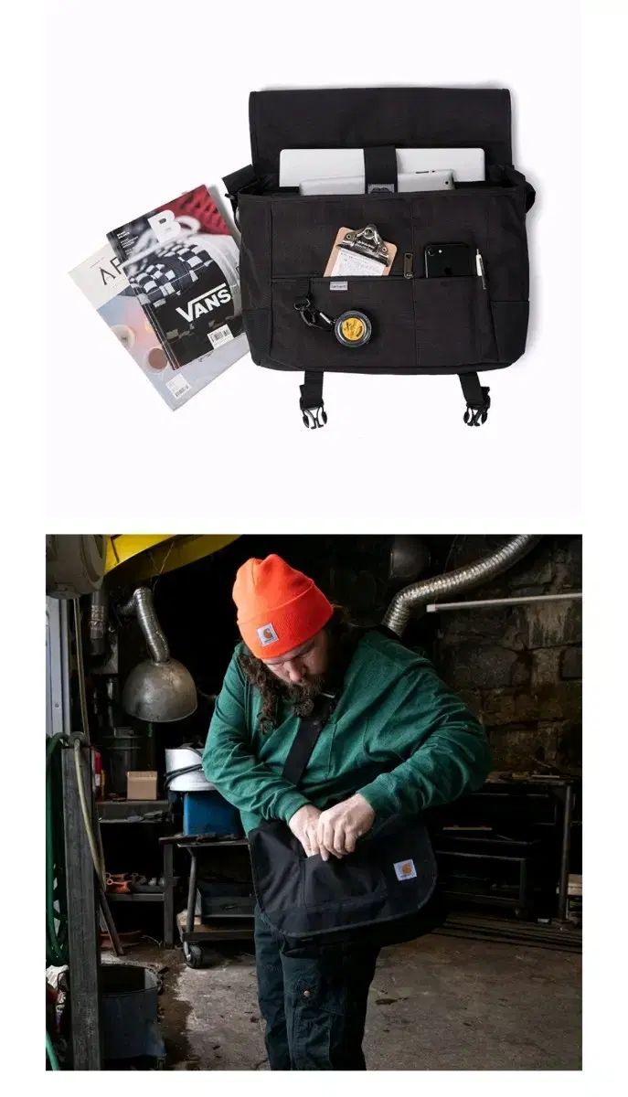 Carhartt カーハート ブラック メッセンジャーバッグ クロスバック