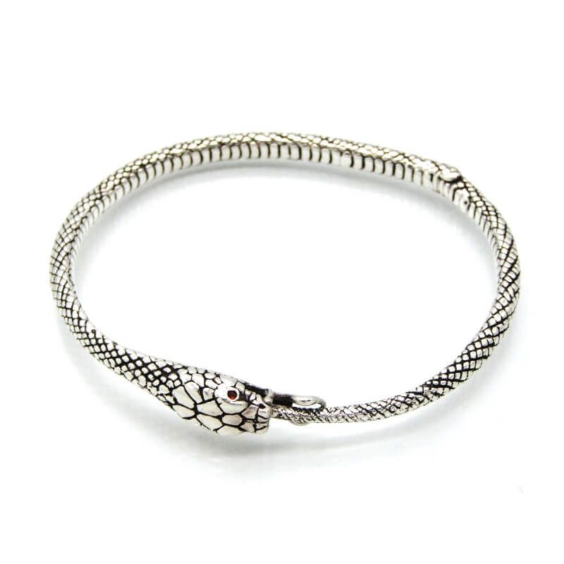 gunda ガンダ バングル NAGA 18 BANGLE Lサイズ ナガ スネーク ヘビ ガーネットアイ SV 925