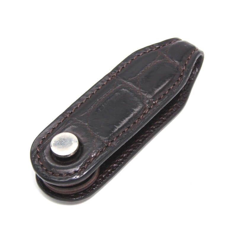 ワイルドスワンズ キーケース GUARDAR クロコ ガルダール 内装エンボスサドル チョコ