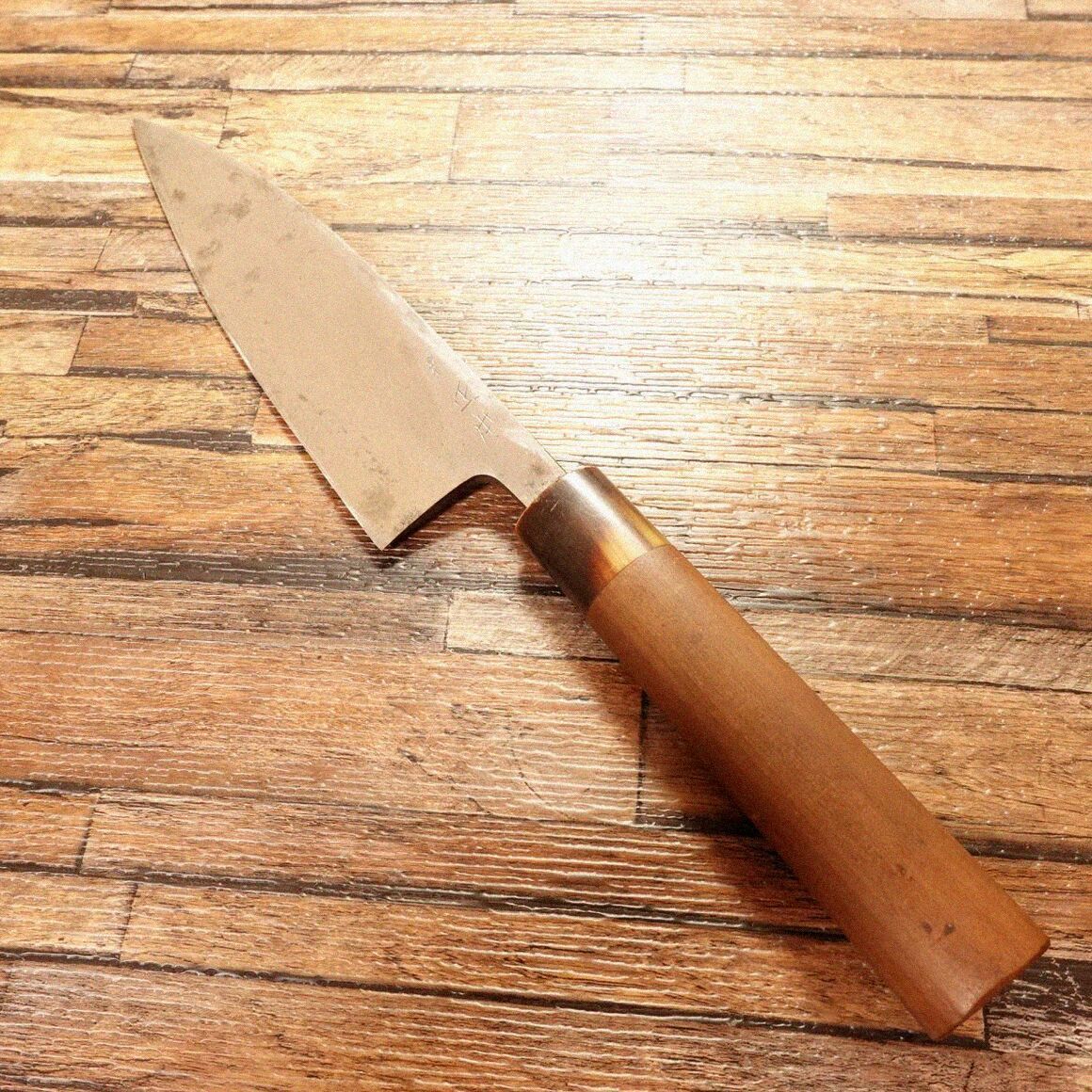 正本 身卸包丁 研ぎ済 水牛柄 細身 出刃包丁 秀 180 mm