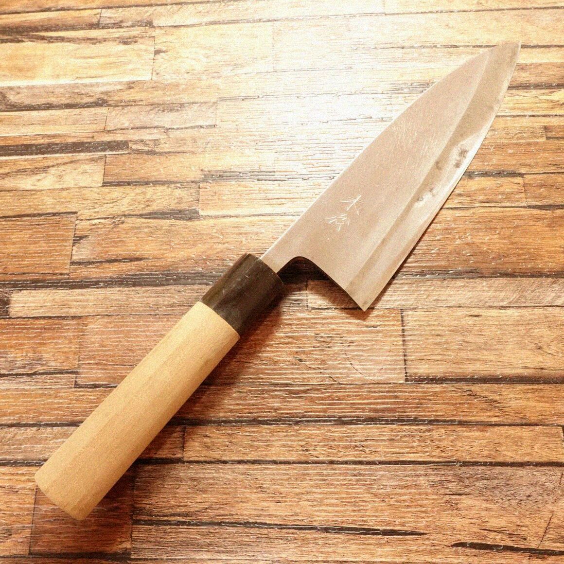木屋 出刃包丁 研ぎ済 水牛柄 ハガネ 片刃 190mm - メルカリ