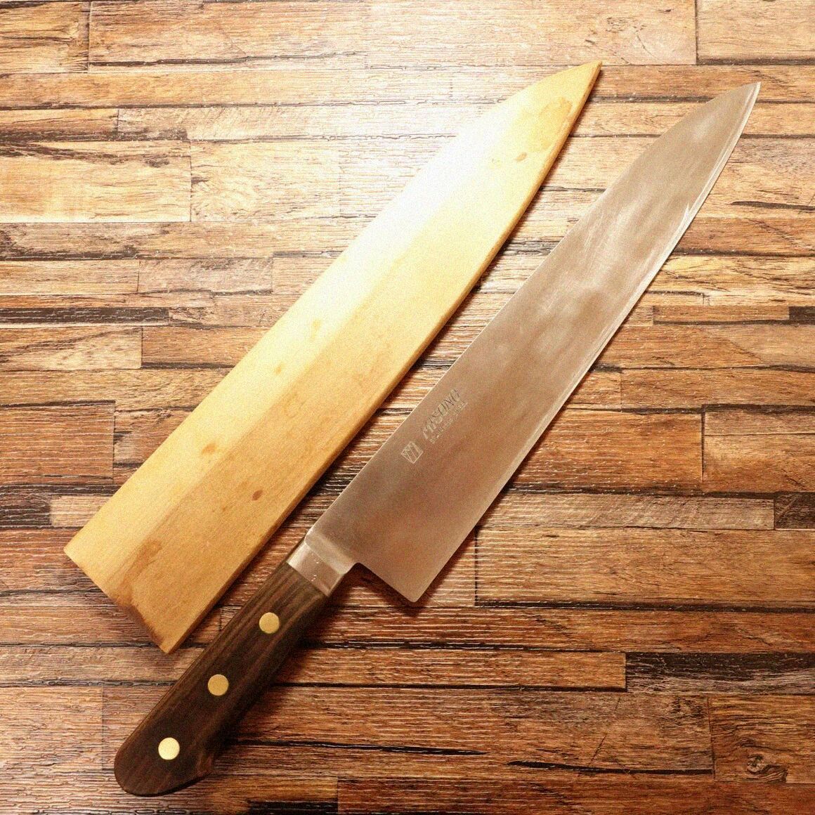 MISONO 牛刀 研ぎ済 ミソノ シェフナイフ ステンレス 万能包丁 丁寧 木鞘付き 295 mm