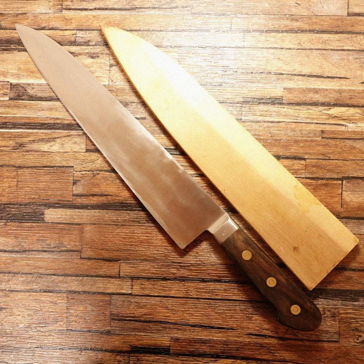 MISONO 牛刀 研ぎ済 ミソノ シェフナイフ ステンレス 万能包丁 丁寧 木鞘付き 295 mm