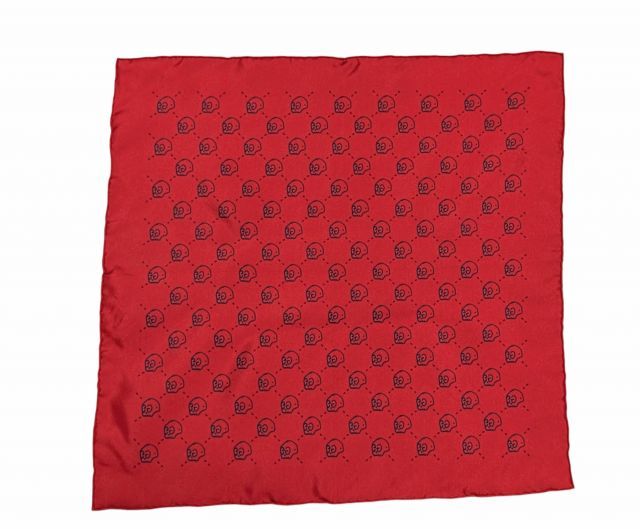 グッチ スカーフ ミニ ゴースト GG柄 GG スカル プリント シルク