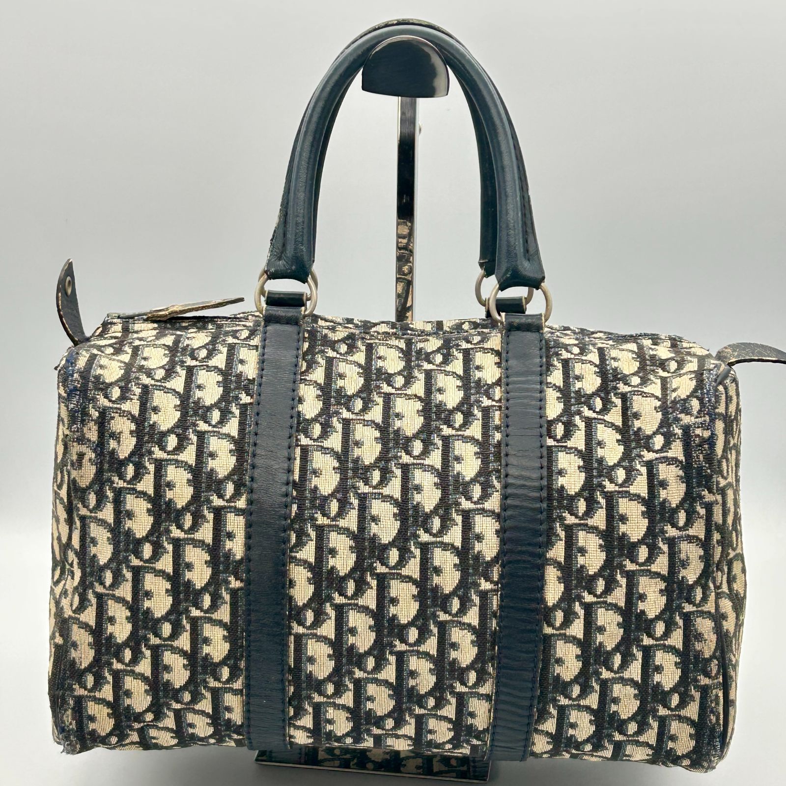 クリスチャンディオール トロッター ボストン ハンドバッグ キャンバス