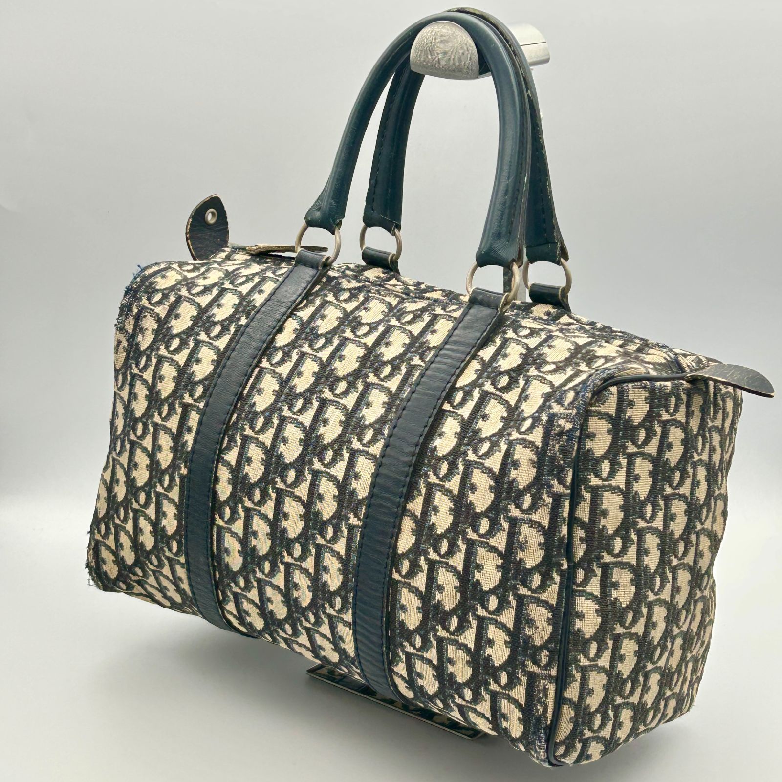 クリスチャンディオール トロッター ボストン ハンドバッグ キャンバス