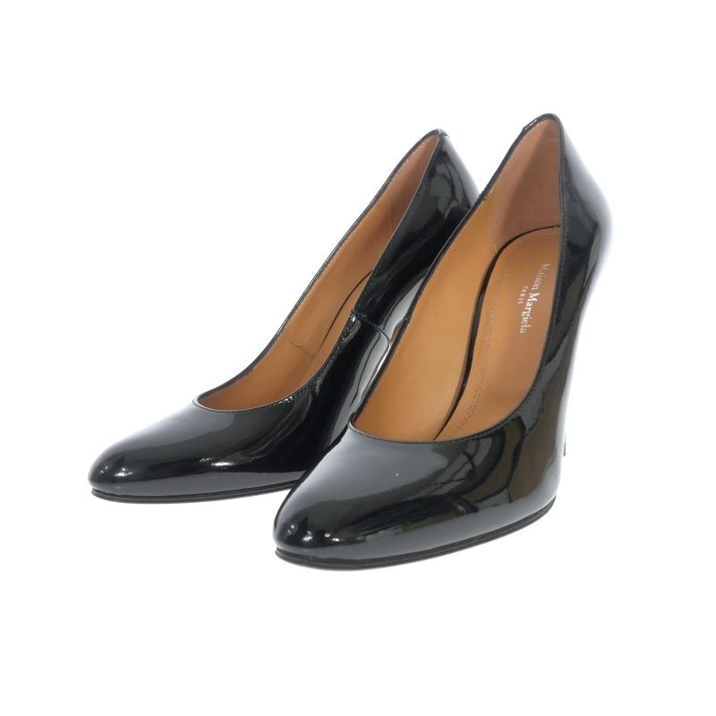 メゾンマルジェラ 22 Maison Margiela AW ポインテッドトゥ ヒールパンプス エナメル 靴 36 ブラック 黒 正規