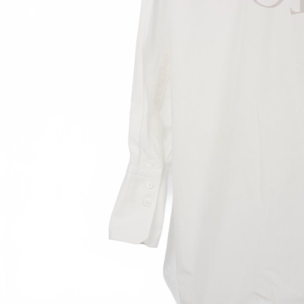 PATOU / 長袖ワンピース/36/コットン/WHT/23S-DR108-0017 パトゥ PATOU 23SS バックプリント シャツ ワンピース 膝丈 36 白