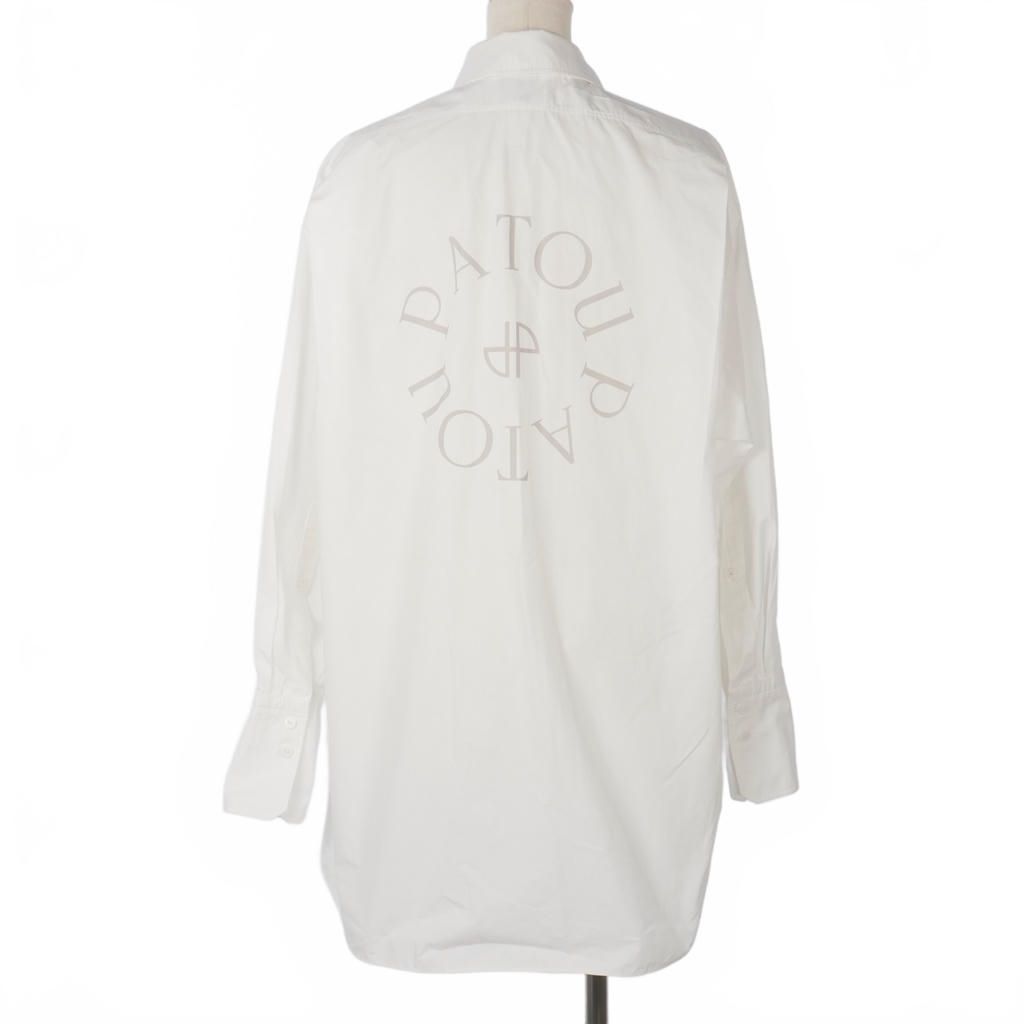 パトゥ PATOU 23SS バックプリント シャツ ワンピース 膝丈 36 白