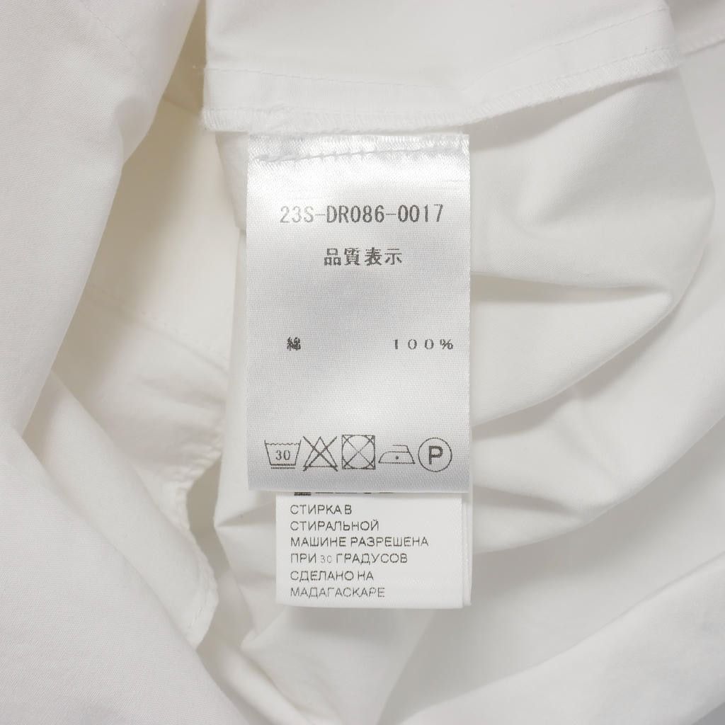 パトゥ PATOU 23SS バックプリント シャツ ワンピース 膝丈 36 白