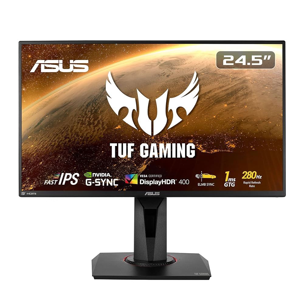 ASUS ゲーミングモニター TUF Gaming VG 259 QM 24.5インチ 280 Hz フルHD IPS 1 ms HDR HDMI×2 DP G-SYNC