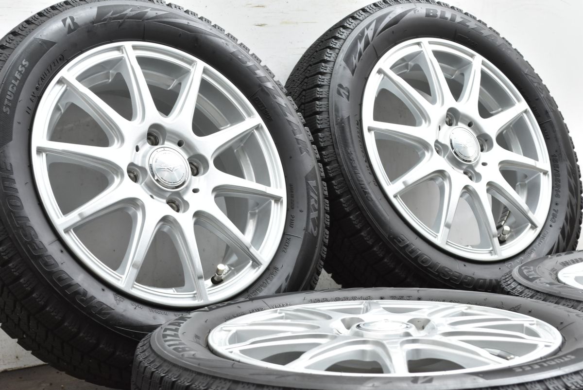 バリ溝 VEILER 14 in 4 5 J 45 PCD 100 ブリヂストン ブリザック VRX 2 155 65 R N BOX デイズ サクラ スペーシア ワゴンR タント