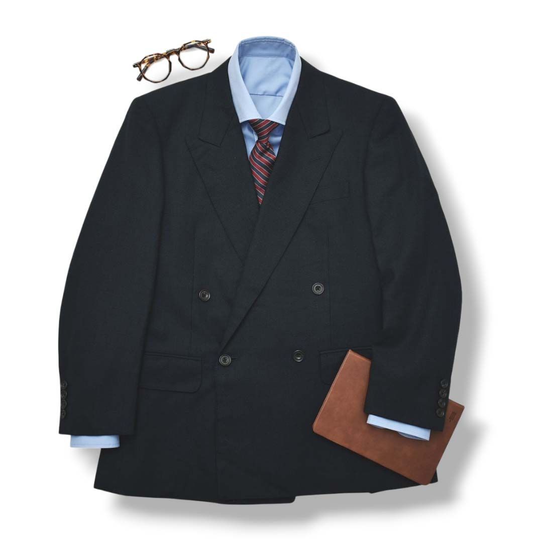 90s バーバリー Burberrys WOOL＆MOHAIR ウール モヘア ダブル 4B