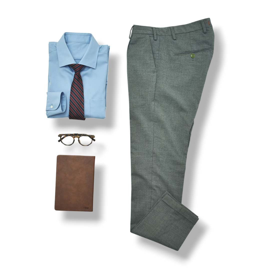 上質 イタリア製 バロニオ BARONIO スリム テーパード ストレッチ スラックスパンツ トラウザー 裏地 ペイズリー ボタニカル柄 31 グレー メンズ