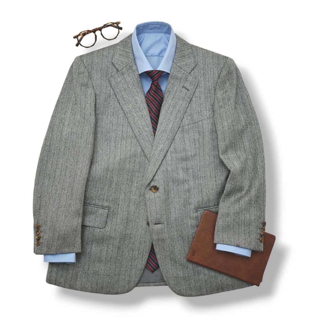 上質】 90s バーバリー Burberrys ヘリンボーン柄 シングル 2B