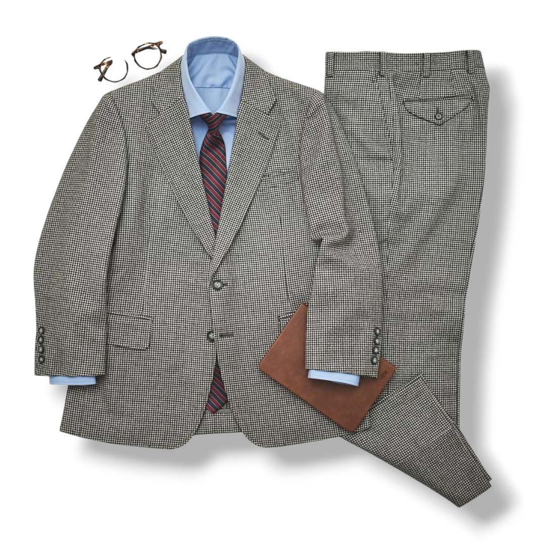 希少】 80s90s バーバリー Burberrys 千鳥格子柄 ウール シングル 2B