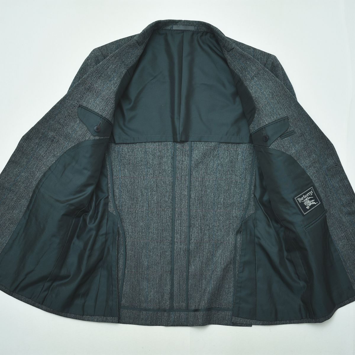 90s バーバリー Burberrys ツイード ウール チェック柄 シングル 2B 3