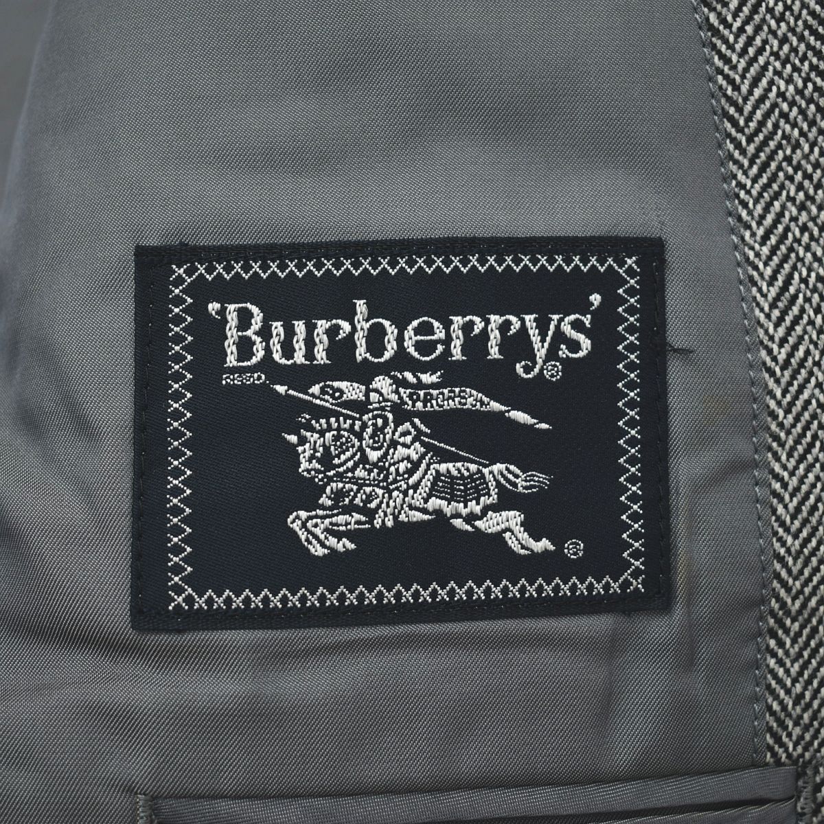 上質】 90s バーバリー Burberrys ヘリンボーン柄 シングル 2B 