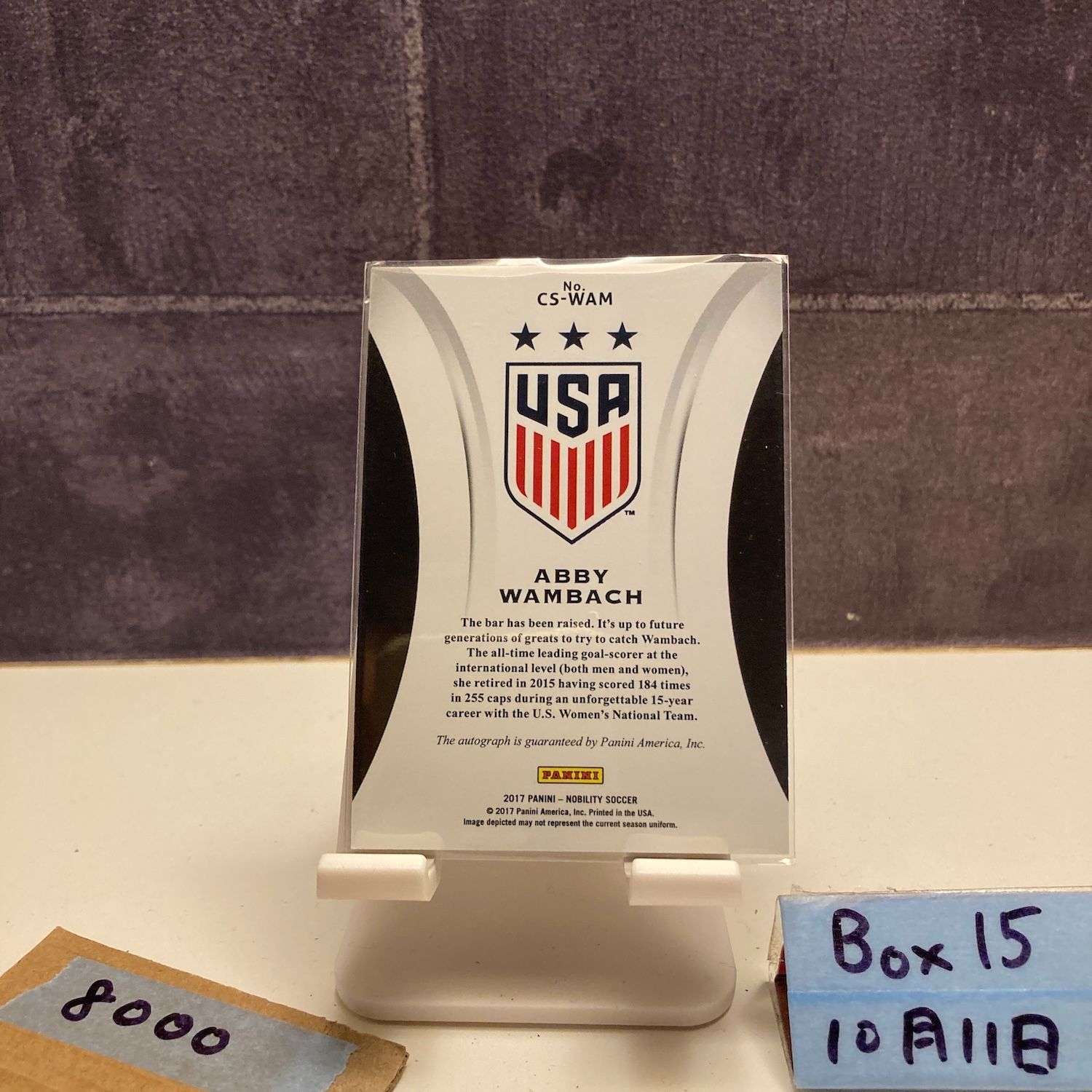 2017 Panini Nobility Abby Wambach 直筆サインカード United States