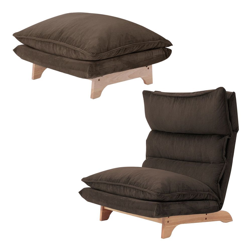 脚付きリクライニングローソファ オットマンセット Cowser カウザー SH 07 FRZ S C GY グレー