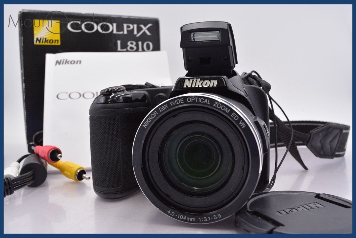 ニコン Nikon COOLPIX L810 26x 単三電池仕様 前キャップ、元箱、取扱