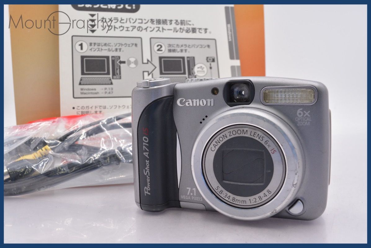 ☆実用美品☆ キヤノン Canon PowerShot A710 IS 6x 単三電池仕様 元箱