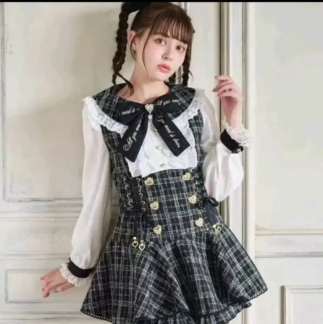 LIZ LISA リズリサ チェック リボン ツイード セットアップ